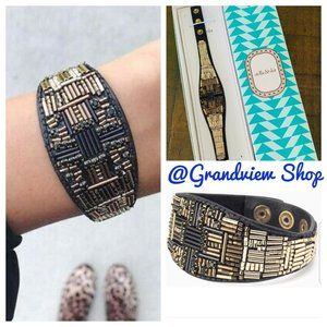 💜 Stella & Dot Jasper Ombré Hand Beaded Cuff Bracelet